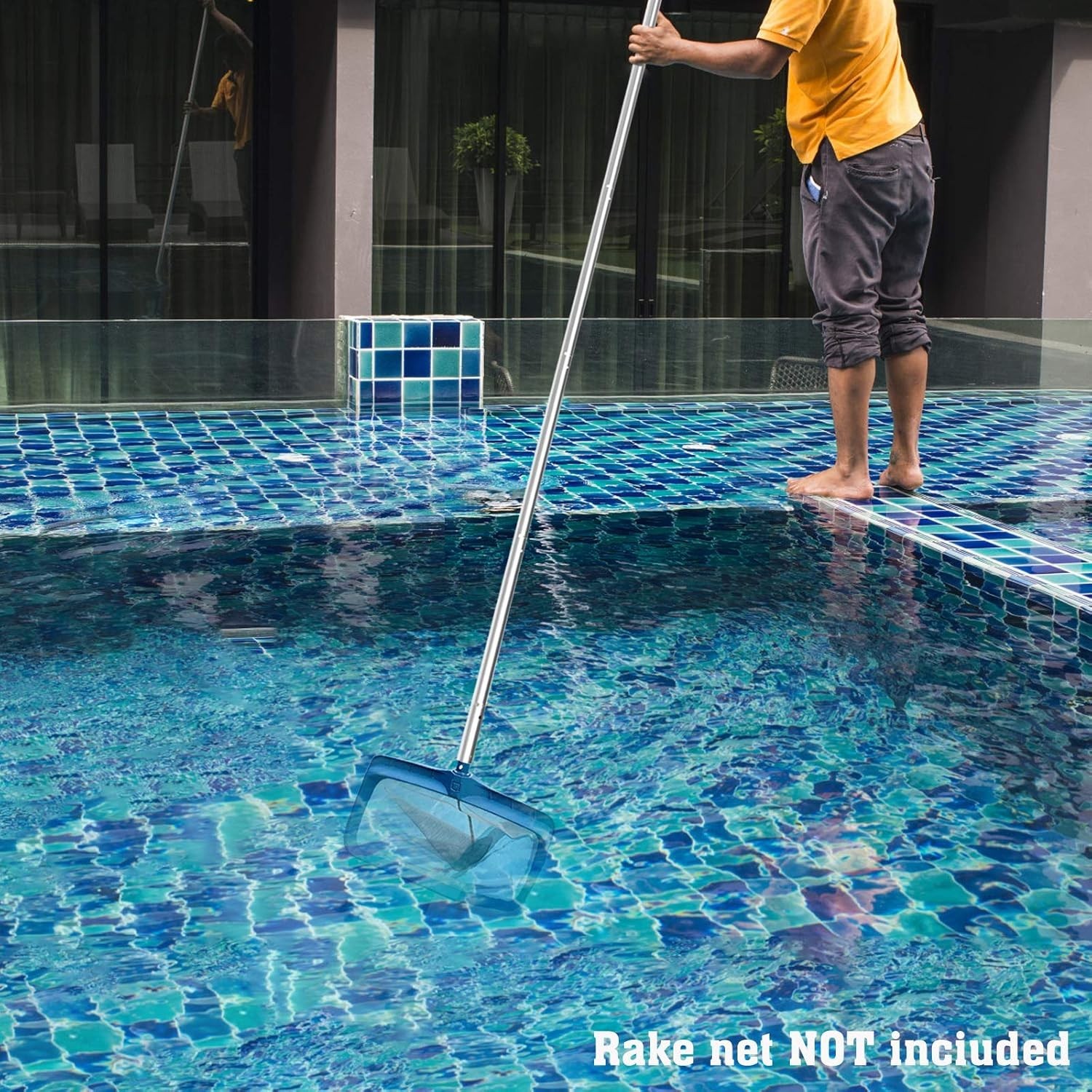 POOLWHALE 10.5 Foot Premium Aluminum Telescopic Swimming Pool Pole Adjustable