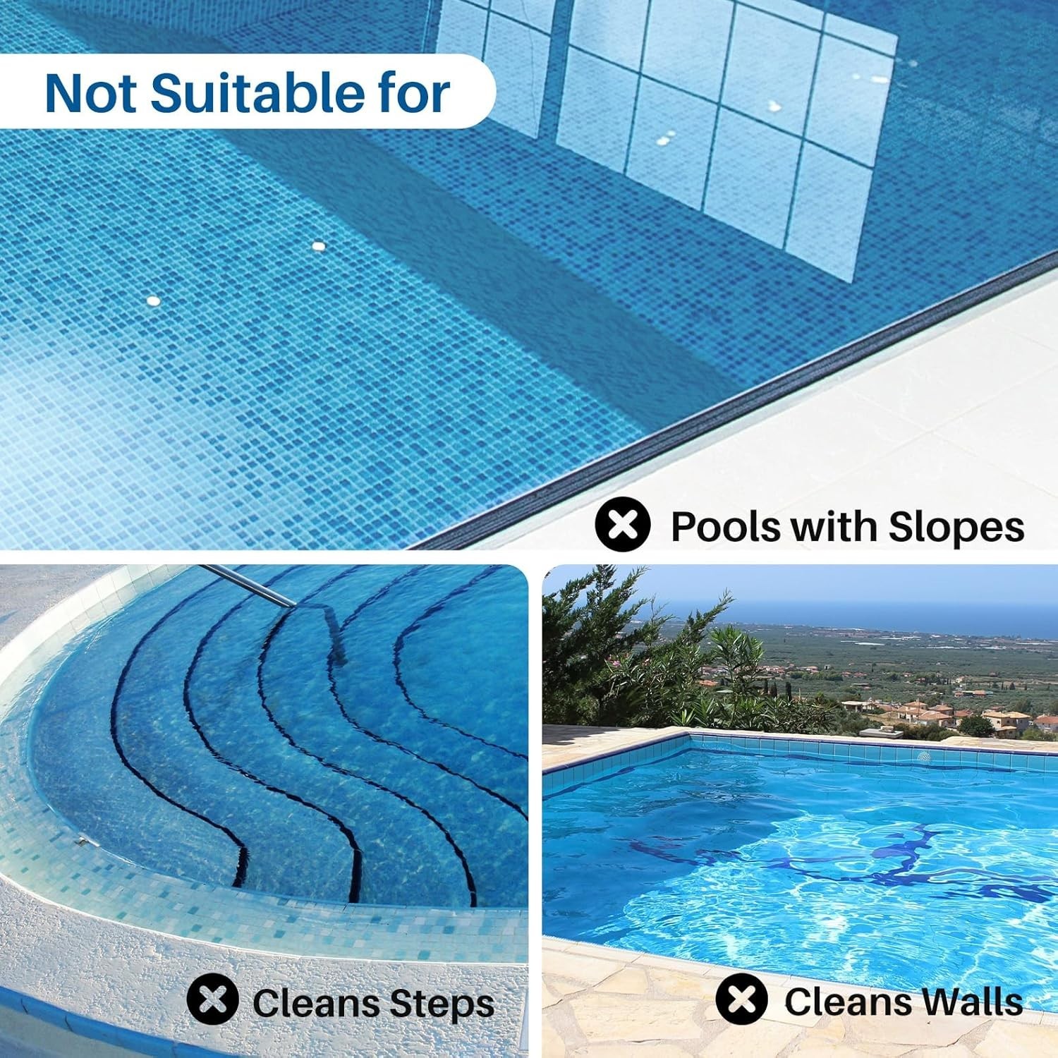POOLPURE 1000 Sq. Ft Robotic Pool Cleaner w/ Dual 30W Motors, 100 Min Runtime