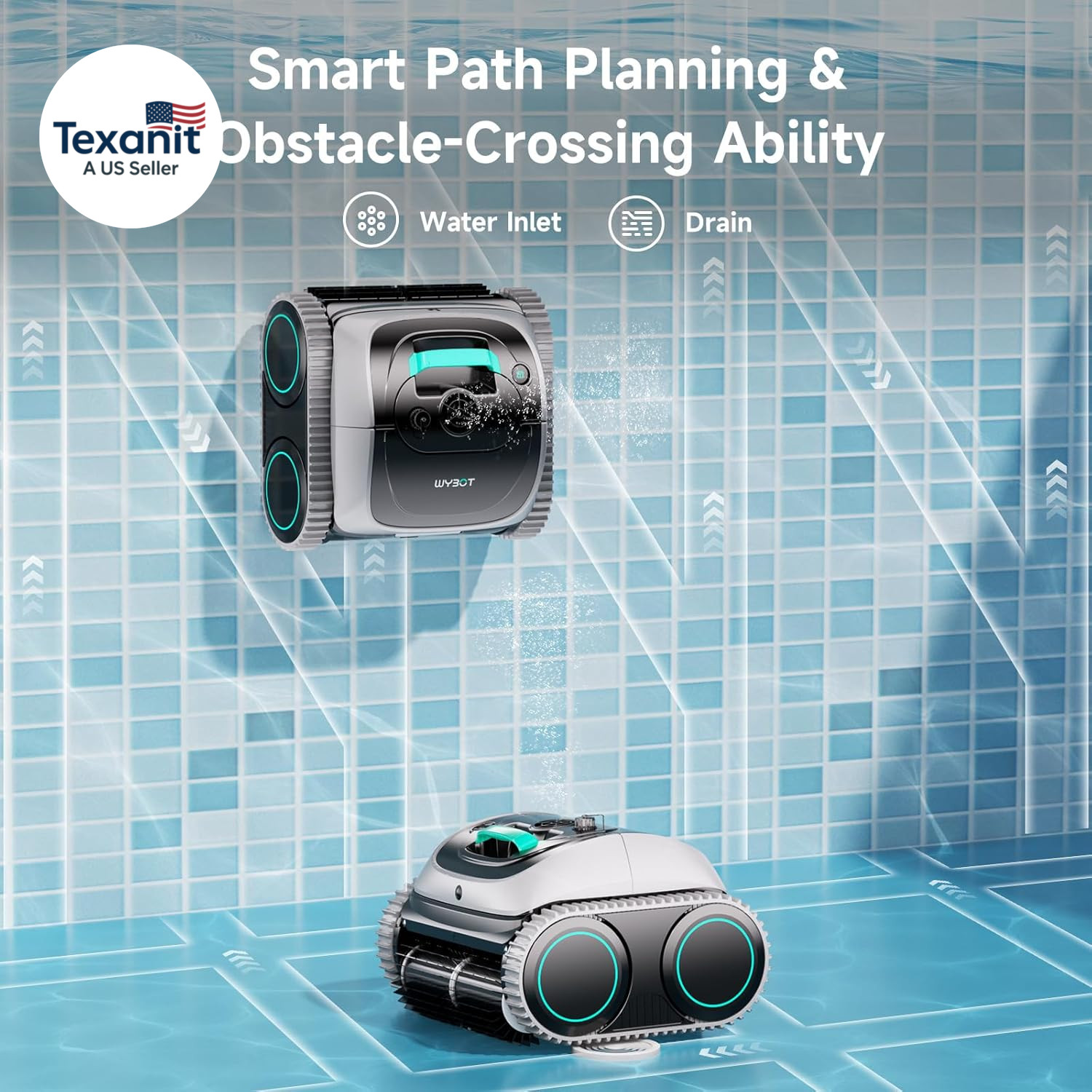 (2026 Upgrade) C1 Pool Robot Vacuum for Inground Pools, 4-In-1 Cordless Robotic
