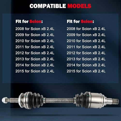 66-5281 CV Axle Shaft Assembly Fit 2008-2015 for Scion xB 2.4L Front Left