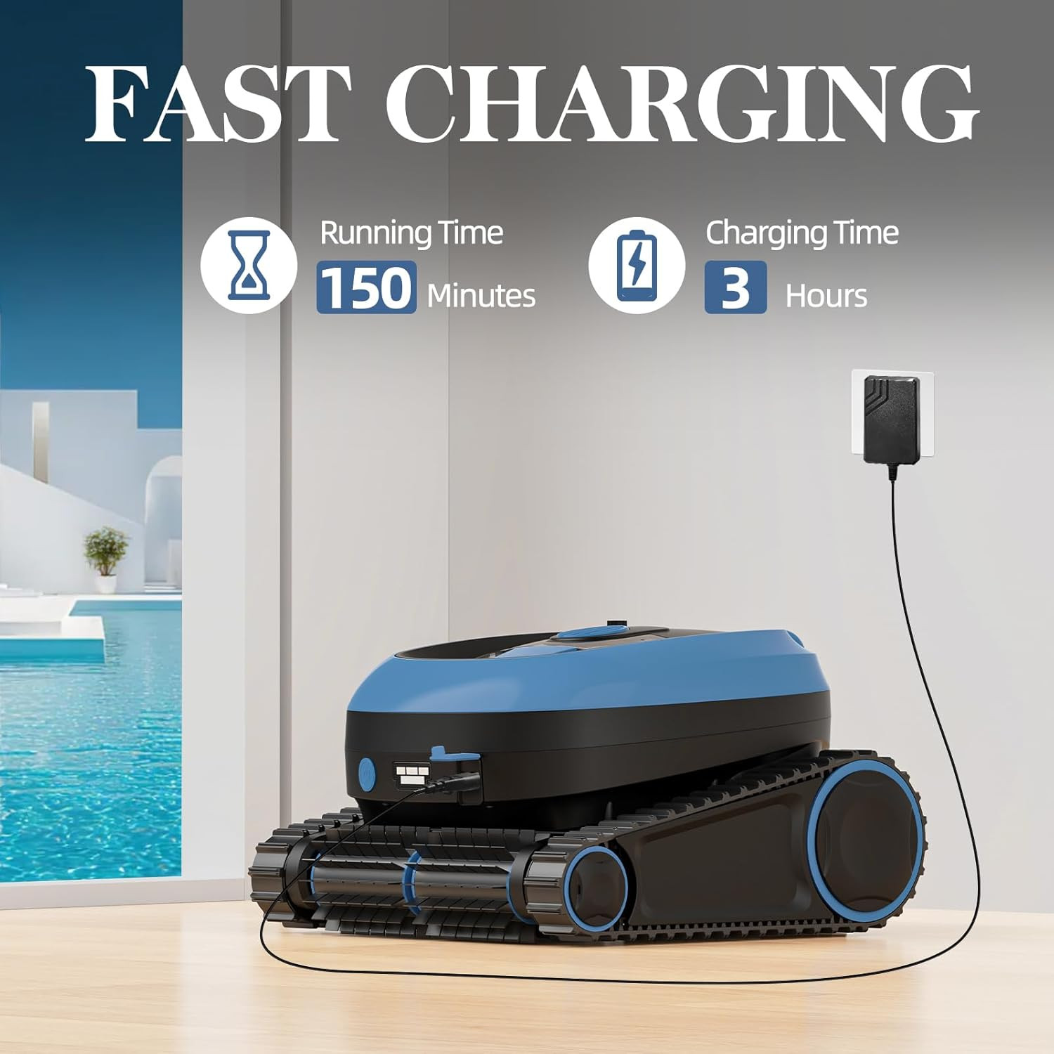 Robotic Pool Vacuum, 3-In-1 Cordless Pool Cleaner for Inground & above Ground Po
