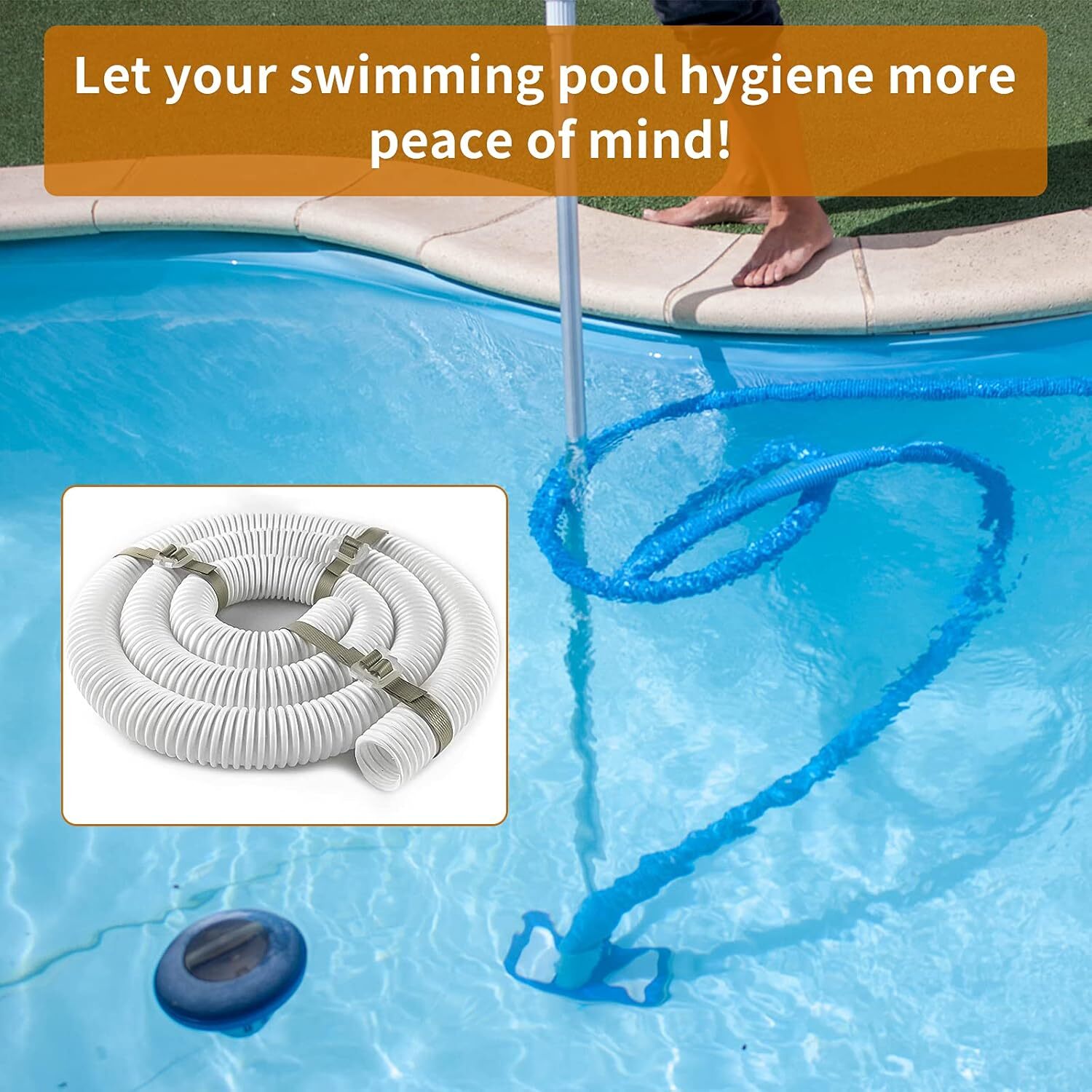 Replacement Pool Cleaner 6-Ft Cuffless Feed Hose for Polaris 360 White