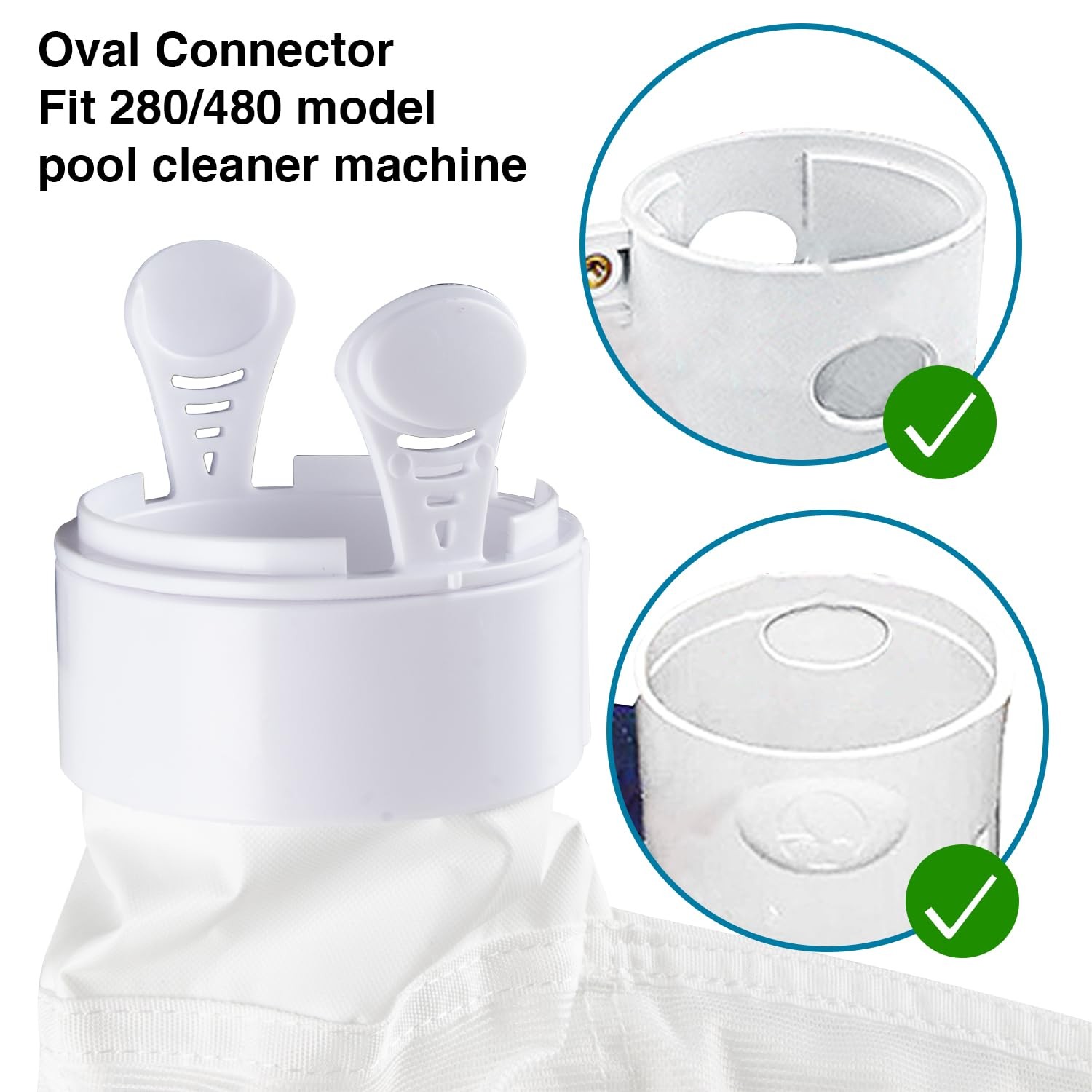 WONEWTH Pool Cleaner Bags with Zipper Replacement for Polaris 280, White