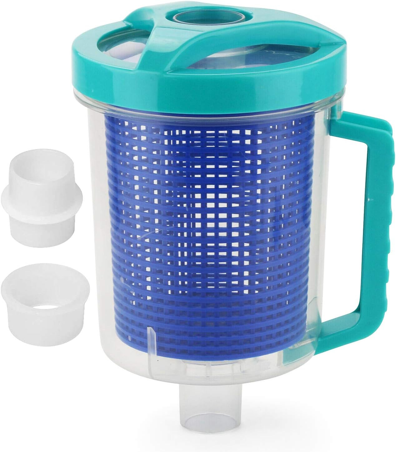 Beadchica Pool Leaf Canister Catcher for Pool Vacuum with Mesh Basket, In-Line L