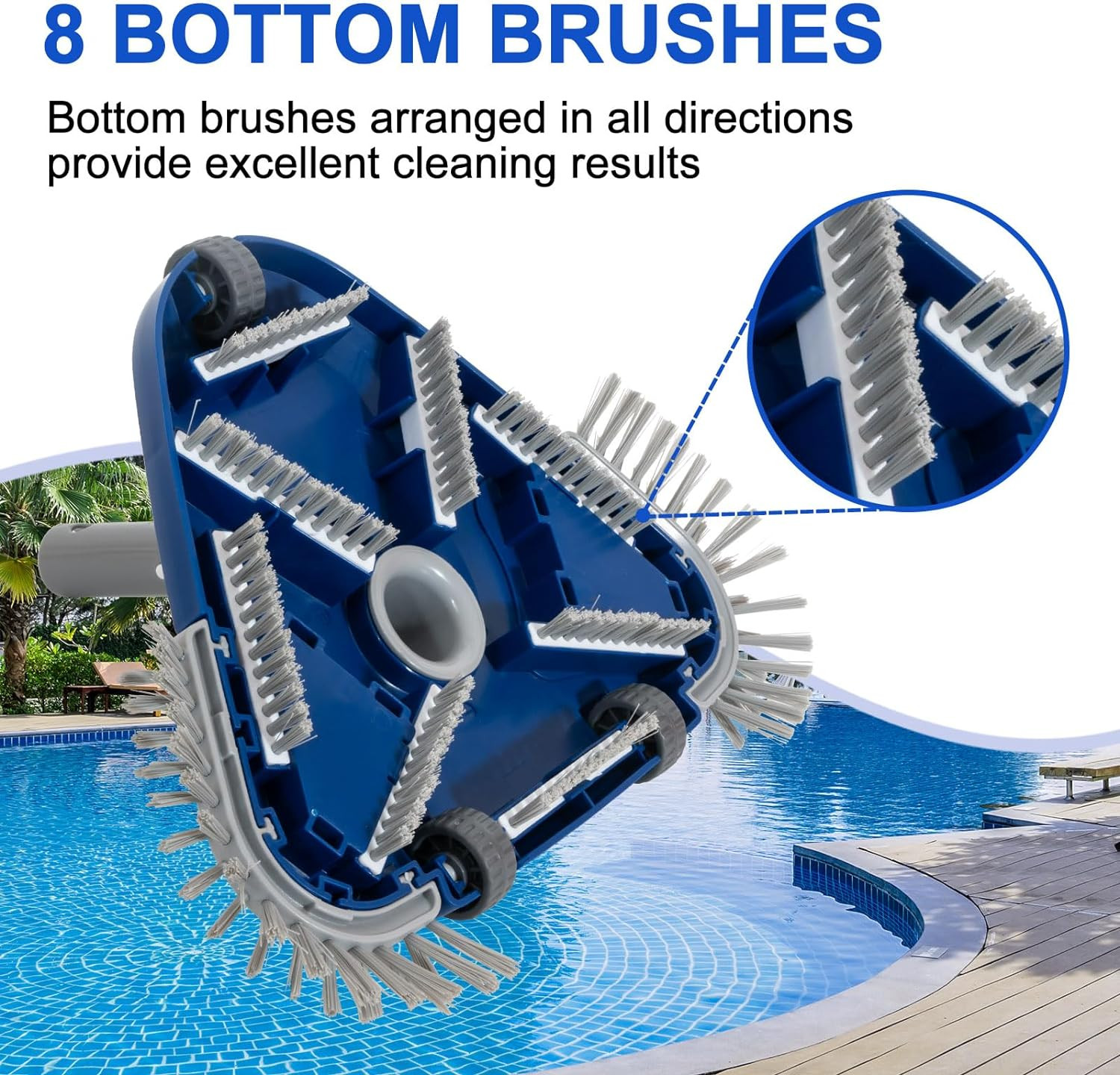 Pool Vacuum Head, Weighted Pool Vacuum Head with 1-1/4 »,1-1/2 » Swivel Hose Con