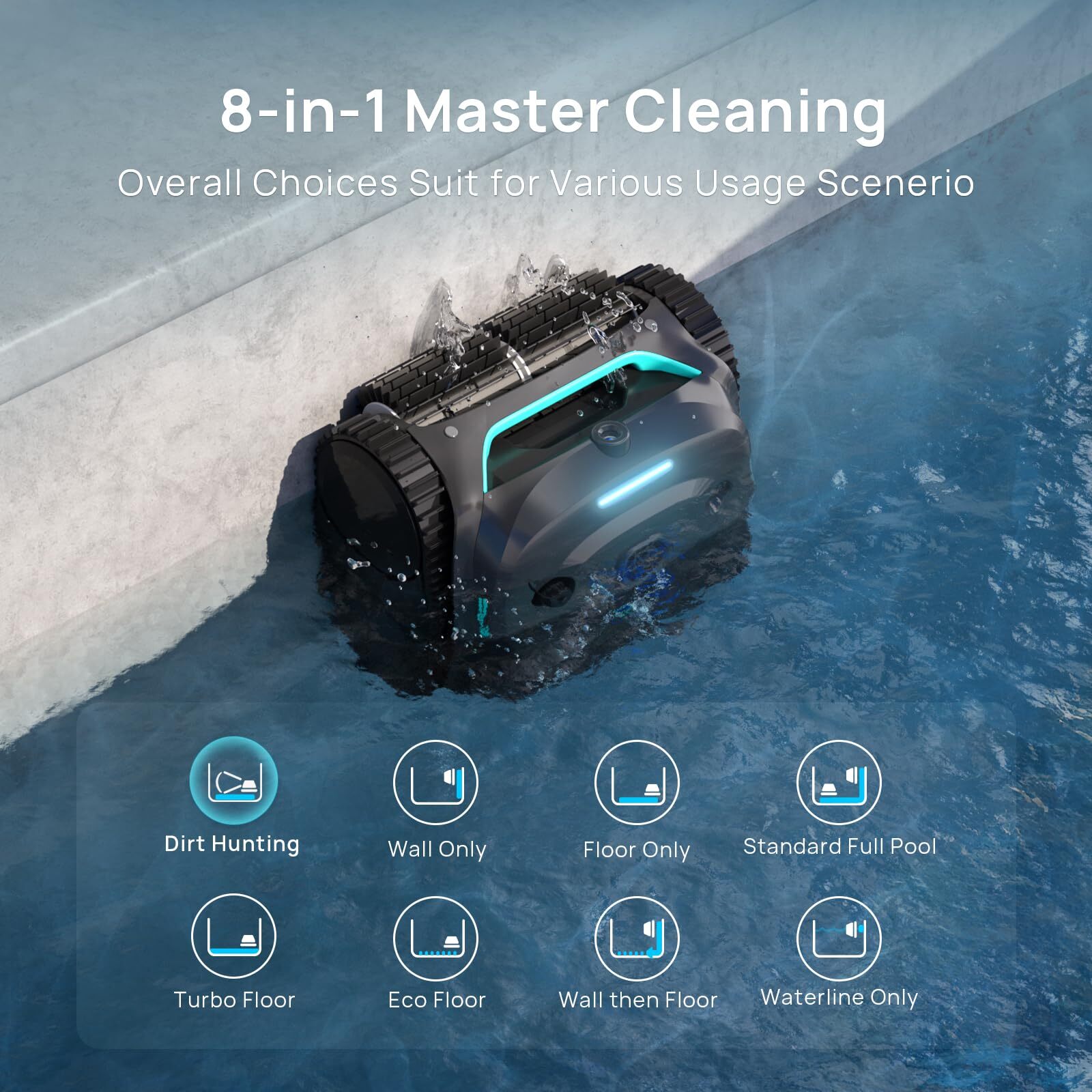 WYBOT C2 Vision Robotic Pool Cleaner Cordless Pool Vacuum Cleaner Inground Pool