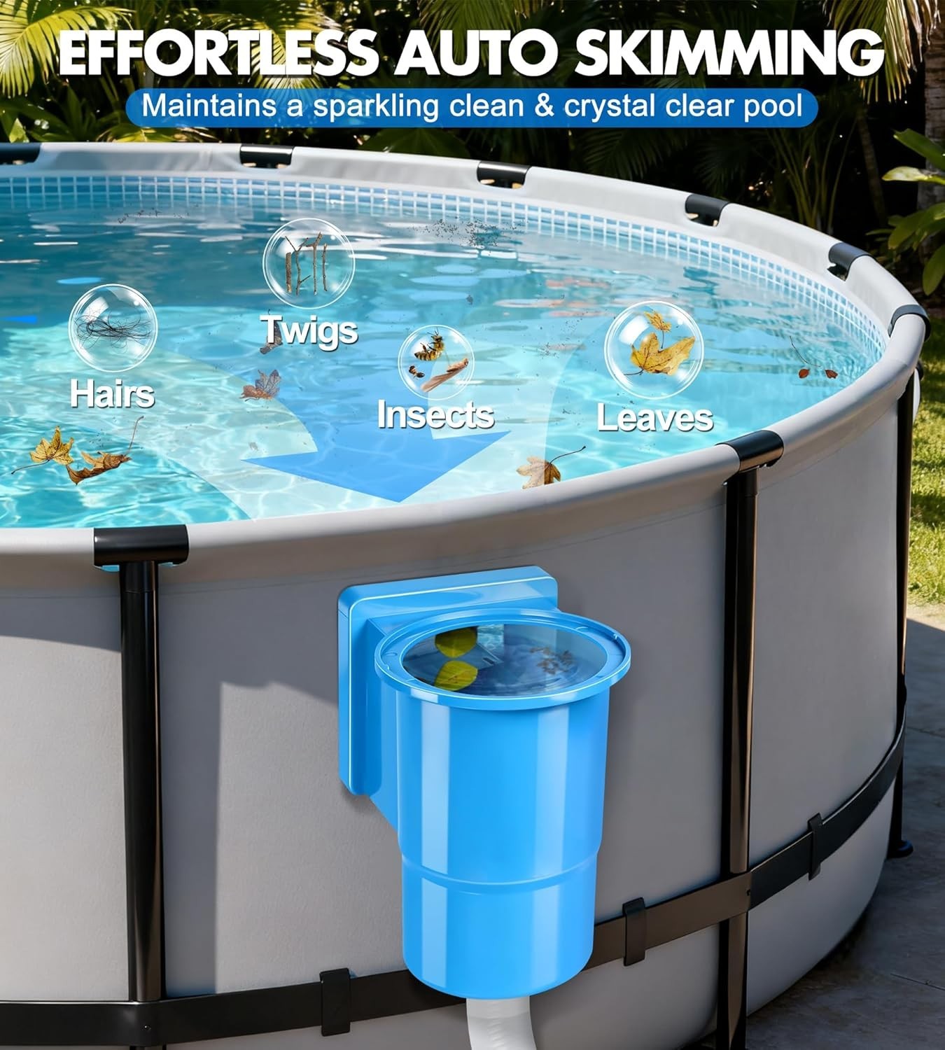 Standard Pool Wall Skimmer for above Ground Pools, Heavy Duty ABS through Wall P