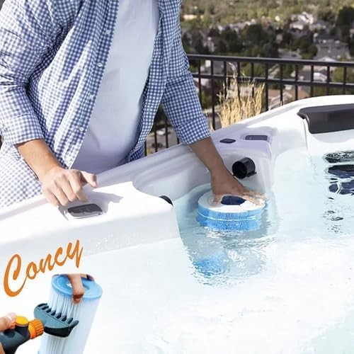 Pool Filter Cartridge Cleaner Wand Hose Attachment 7 Jet Spa Hot Tub Clean Brush