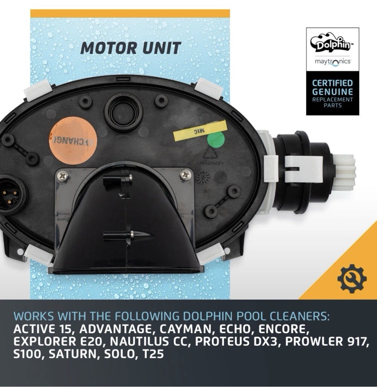 Maytronics Motor Unit Dolphin Robotic Pool Cleaner 9995386-EX NEW W/ Warranty