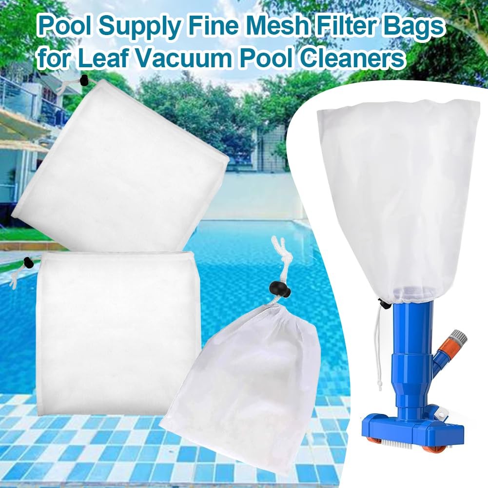 Fine Mesh Filter Bags for Leaf Vacuum Pool Cleaners,Universal Fit for Pools A…