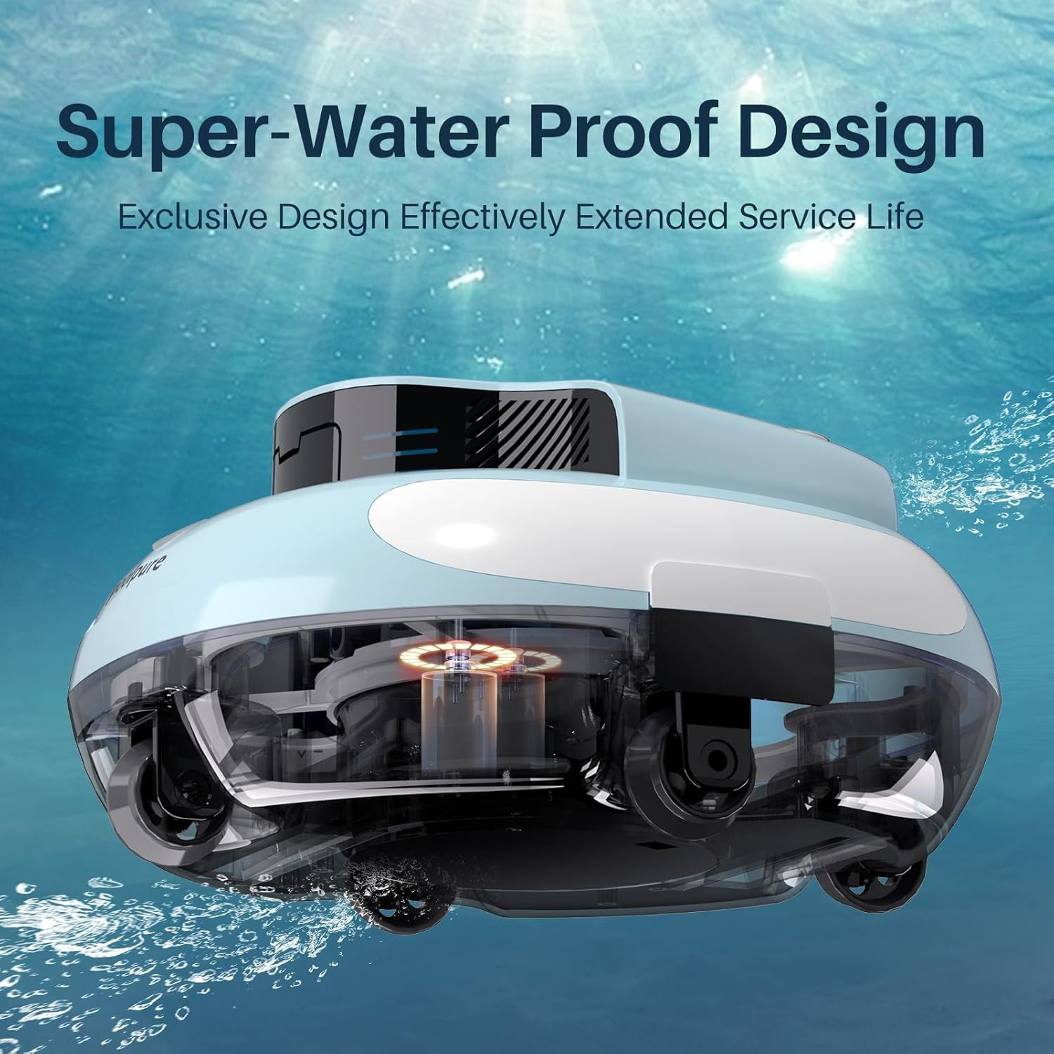 Pool Cleaner, 5000Mah Battery, 100 Minutes Runtime, 1000 Sq Ft Coverage, Automat