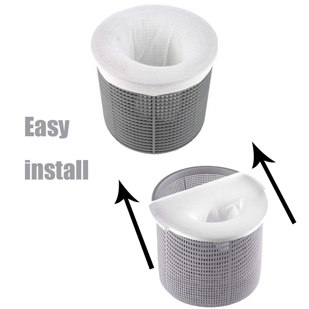 100 Pack Reusable Pool Skimmer Socks – Filter Savers for Pools & Spas