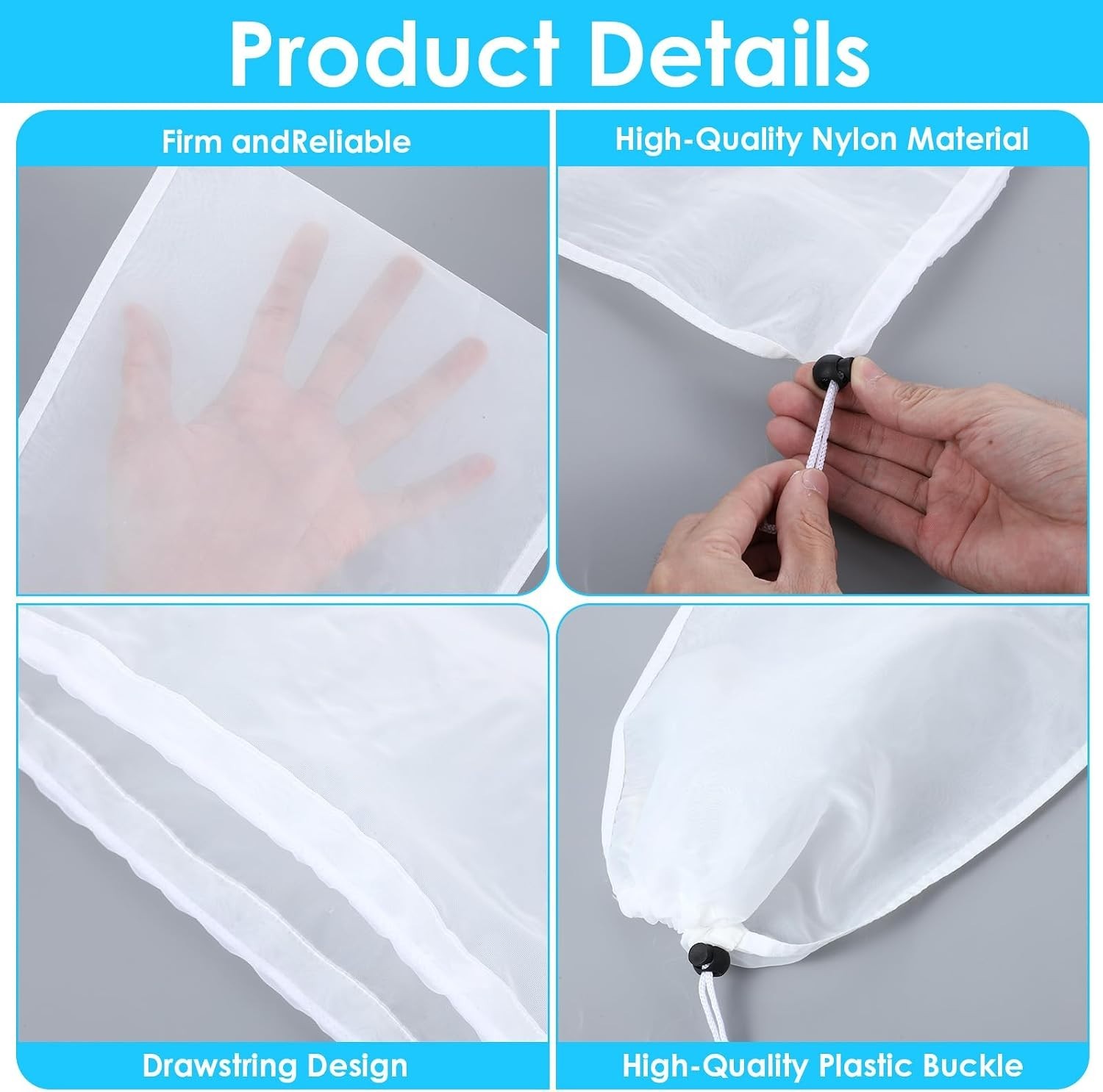 4 PCS Pool Vacuum Replacement Mesh Bag, Fine Mesh Filter Bags Pool Cleaner Ba…