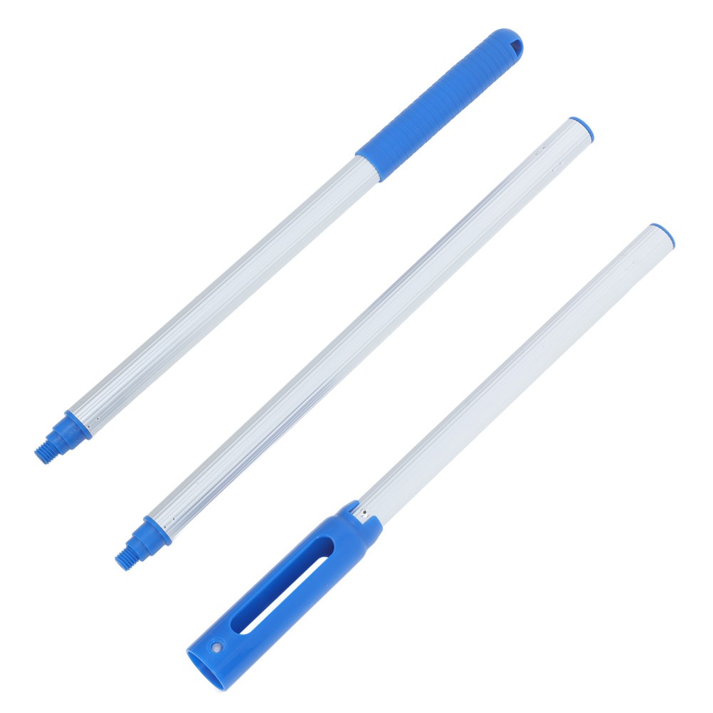 Blue Adjustable Aluminum Pool Pole Detachable Telescopic 3-Section Cleaning Tool
