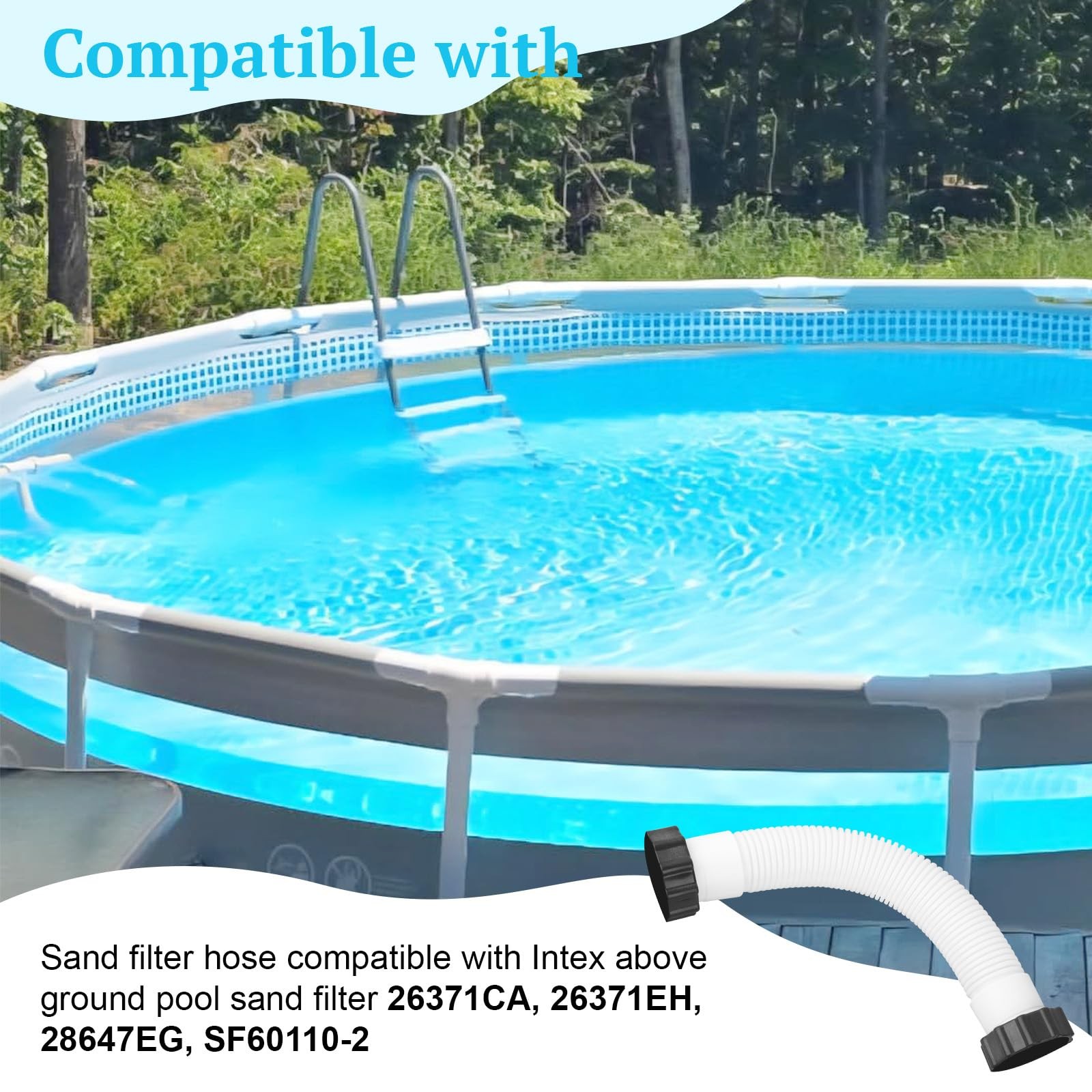11535 Pool Sand Filter Pump Hose, 16 Inch Interconnecting Hose for Intex Sand Fi