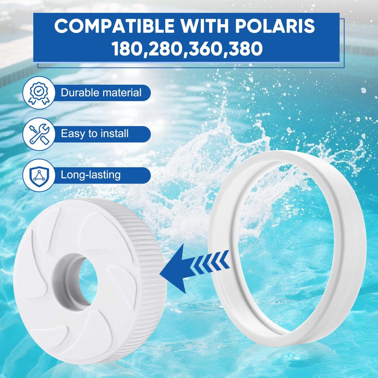 Universal Pool Cleaner Tire Replacement – Fits Polaris 180, 280, 360, 380 (3 Pac