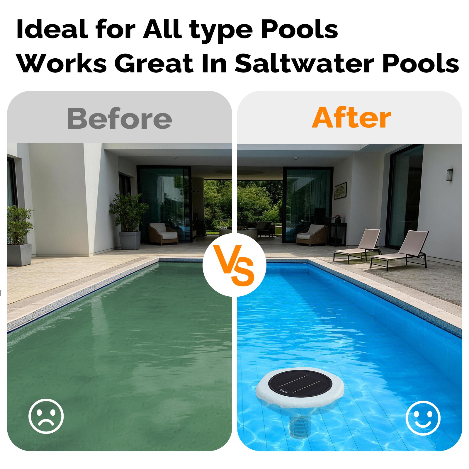 Solar Copper Pool Ionizer for Water Clarification Above Ground Inground Pool