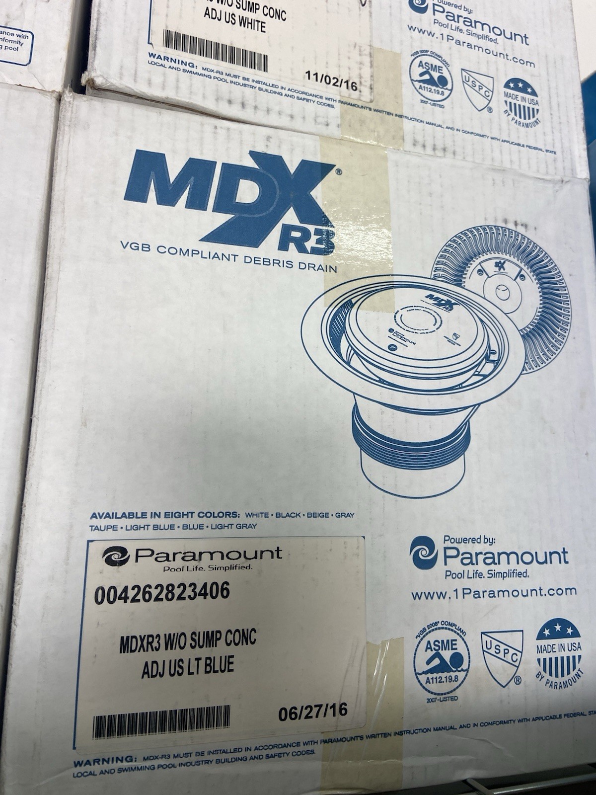 Paramount MDXR3 Adjustable Light Blue 004262823406 In Ground PCC System