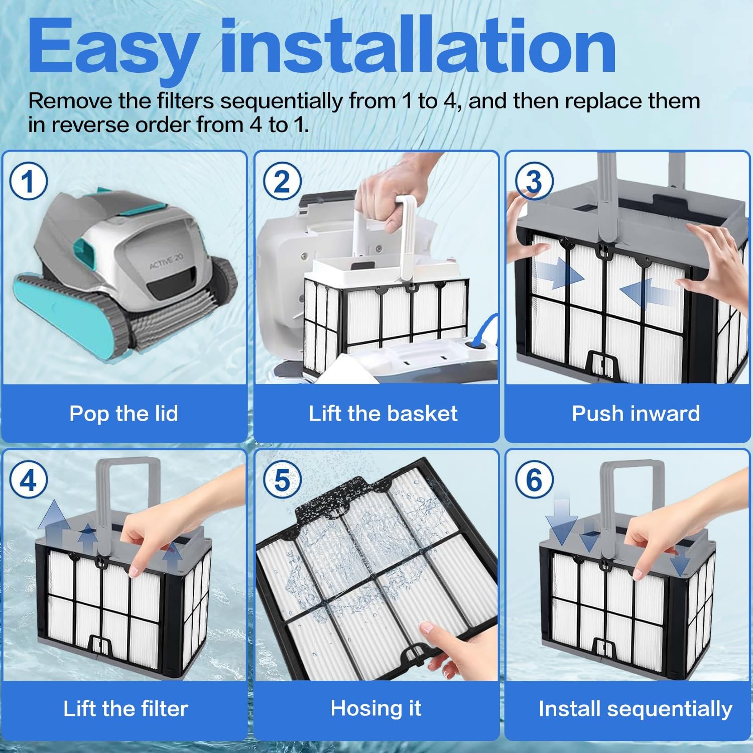 Dolfin Filter Replacement Kit 8 Pack Maytronics Compatible Ultra Fine Filter