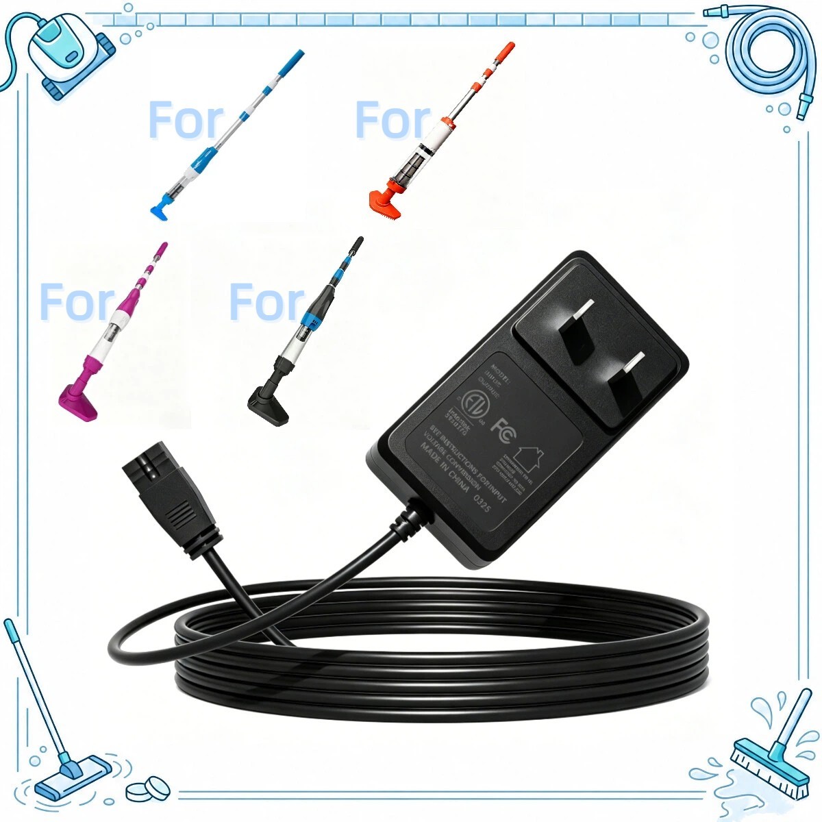 12.6V Charger For YSMJ 1814 1819 2160 2161 Cordless Handheld Pool Vacuum Cleaner