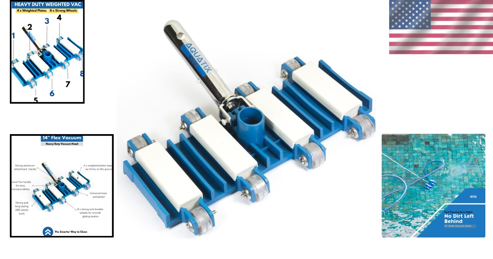 Efficient Pool Vacuum Head for Plaster Pools