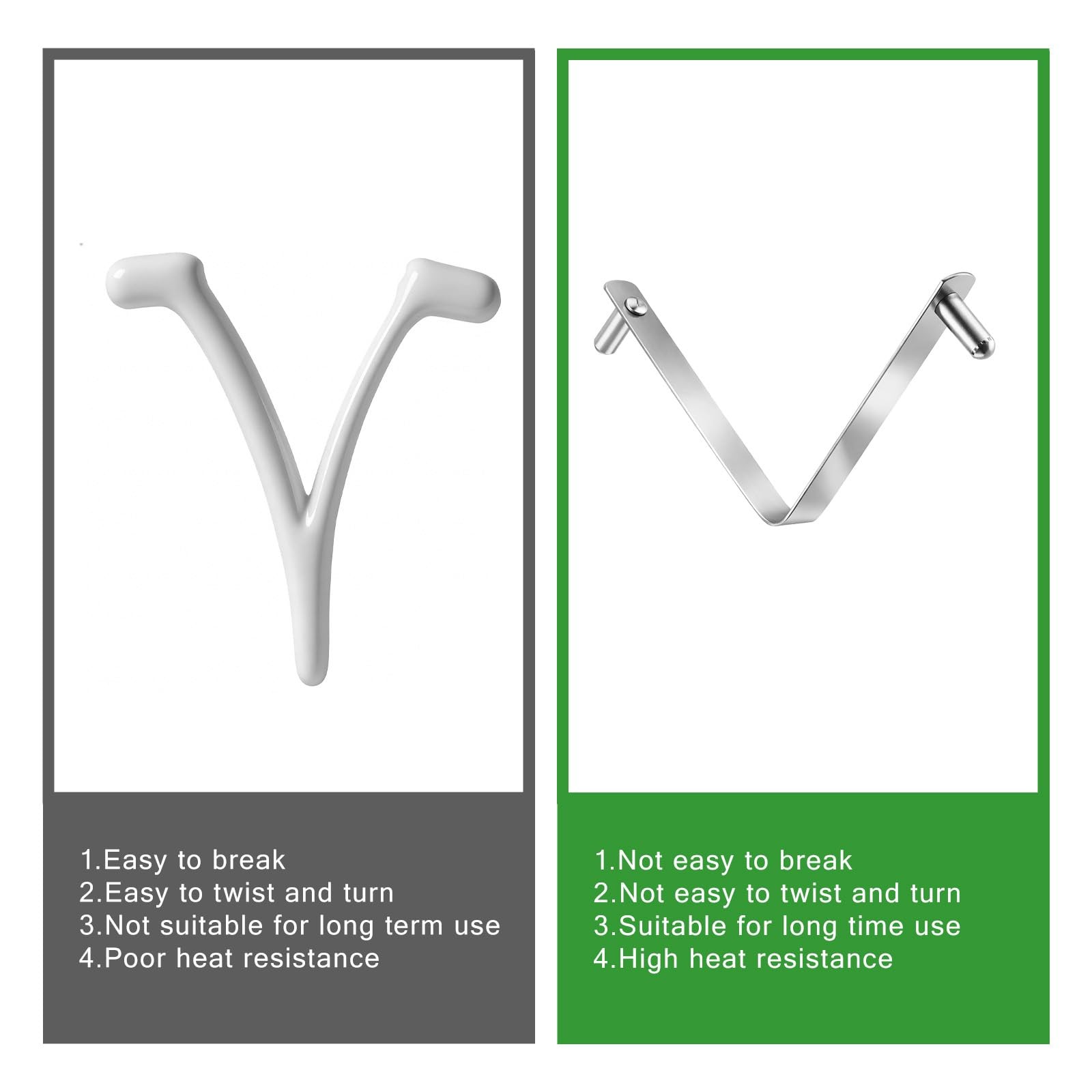 6Pcs Pool Pole Clips, V-Shaped Stainless Steel Pool Brush Clip Double Pin Spr…