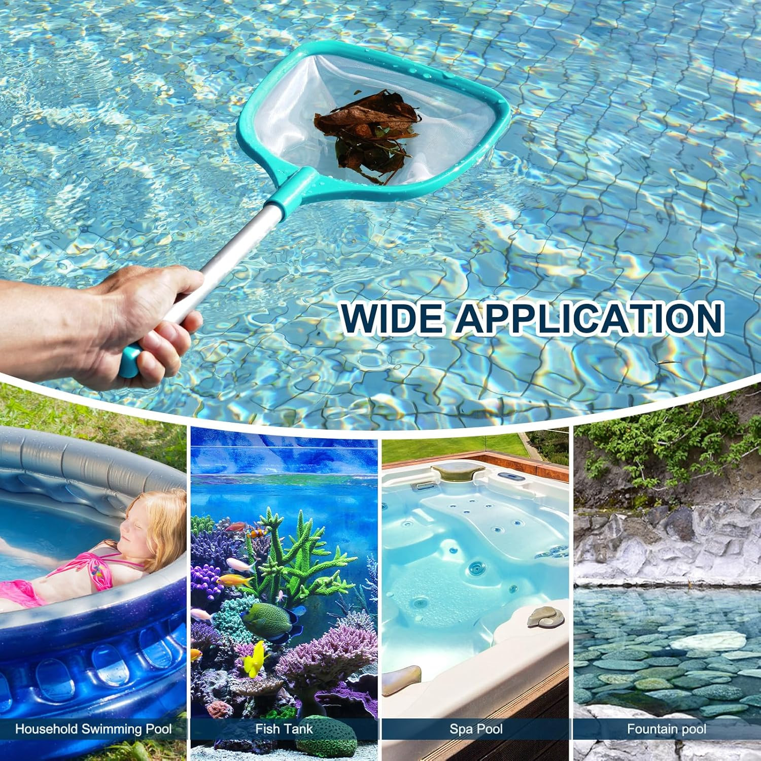 Pool Skimmer – Pool Net with Reinforced Frame & Ultra Fine Mesh, Large Capacity