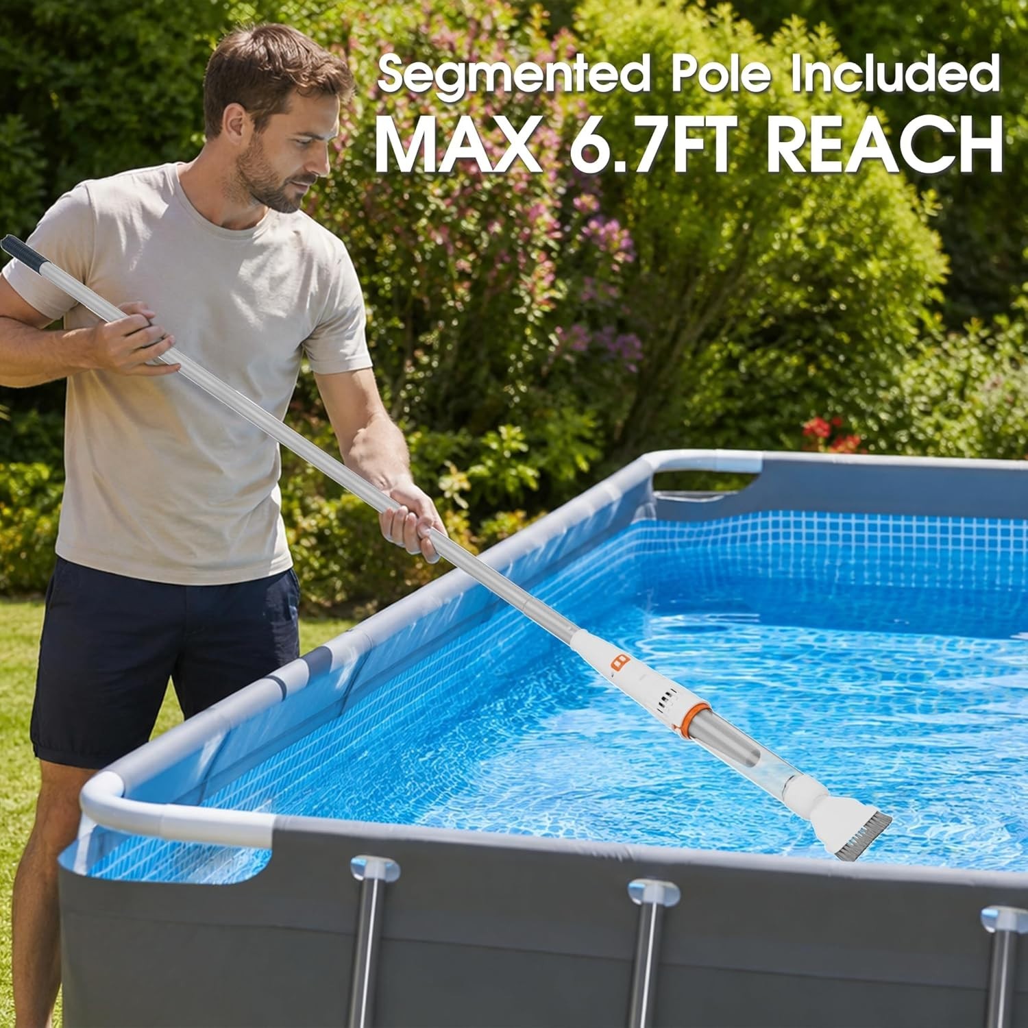 Rechargeable Hot Tub Pool Vacuum Cleaner 70 Min Runtime Magnetic Drive