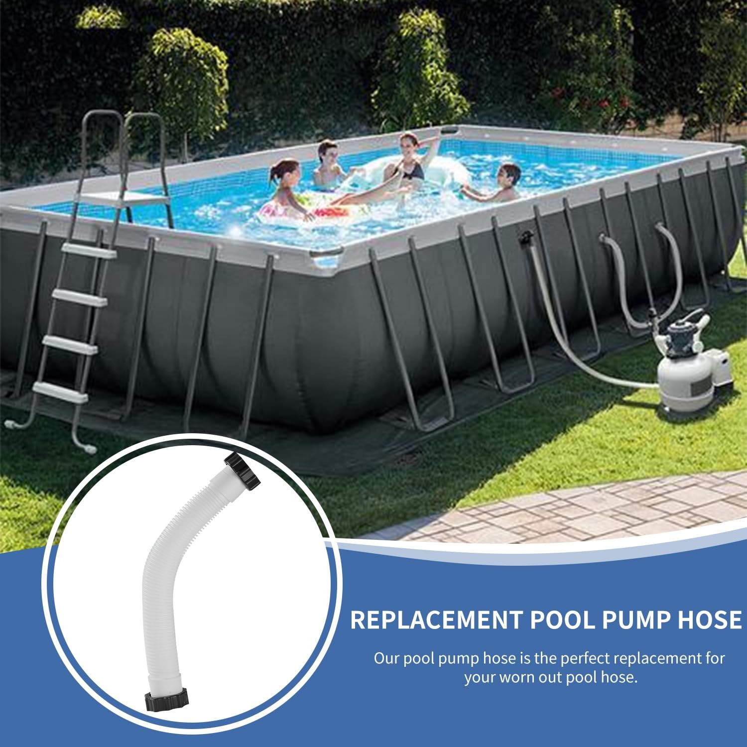 Pihil 18 Inch 11535 Pool Sand Filter Pump Hose Interconnecting Hose 2 Gaskets