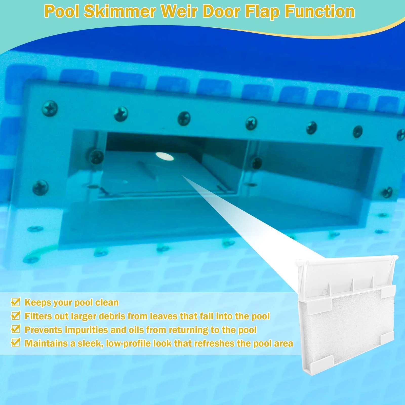 Pool Skimmer Weir Door Flap Replacement for Hayward Standard & Wide Mouth Pools