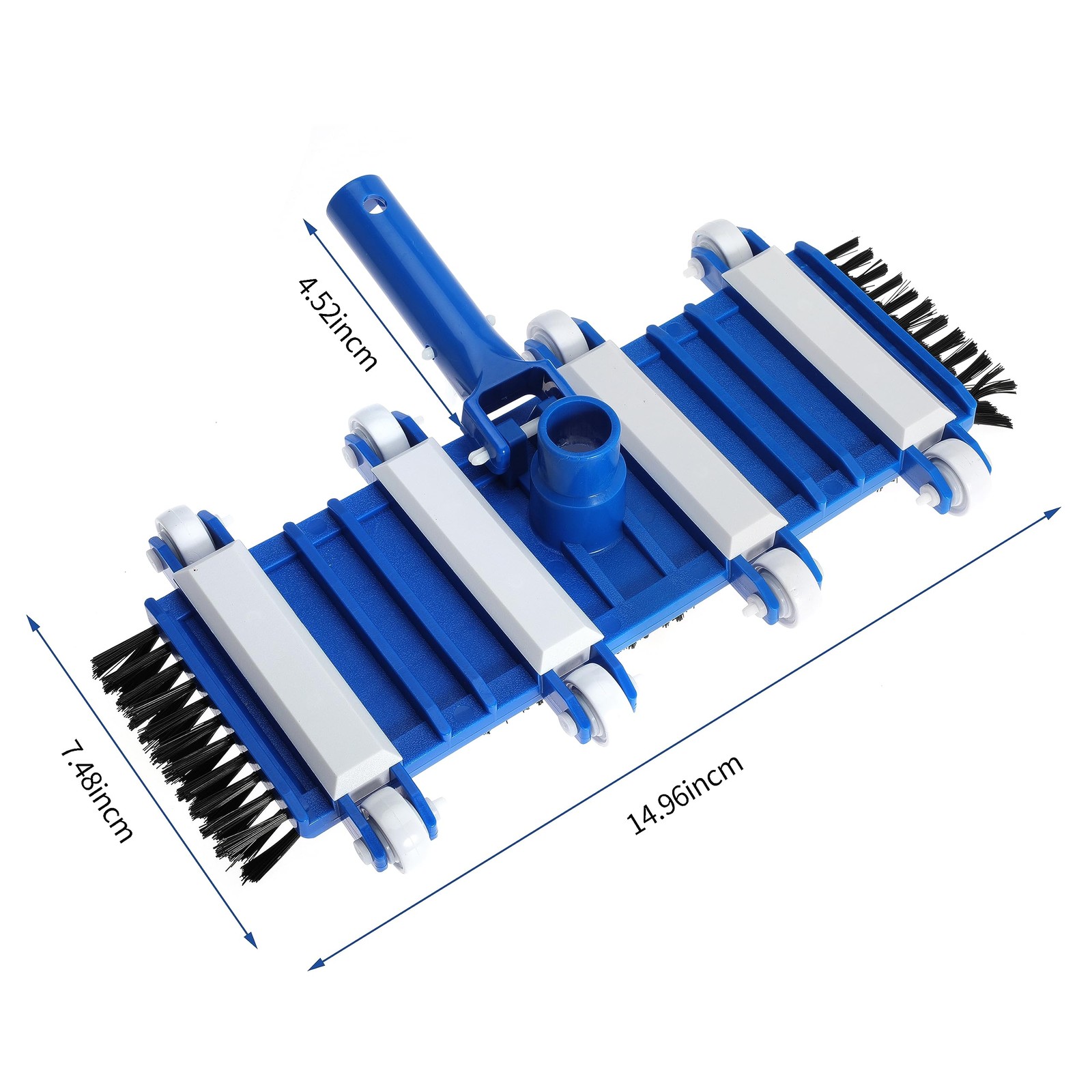 14&Prime; Heavy Duty Pool Vacuum Head with Brushes & Aluminum Handle Connector