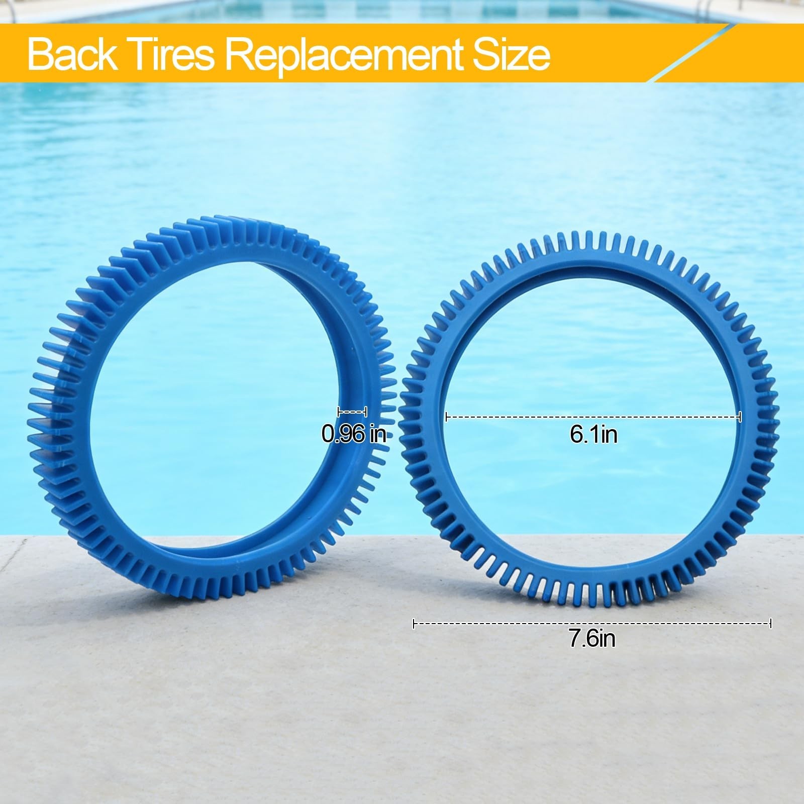 Pool Cleaner Tire Combo Kit for Vacuums – Front & Rear Tires (2pcs Each)