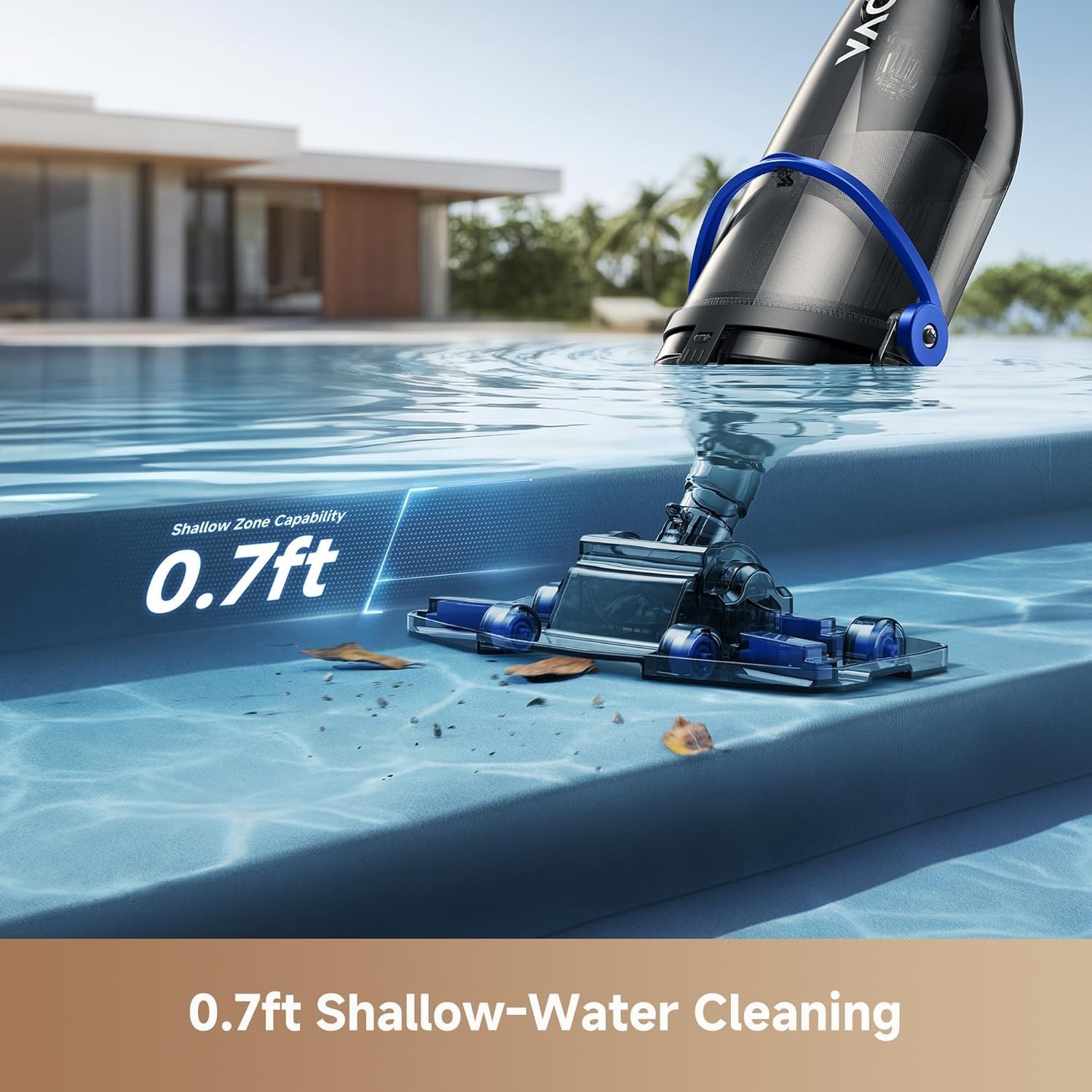 Handler V10 Cordless Pool Vacuum 18.5 GPM Suction Telescopic Pole & Skimmer Net