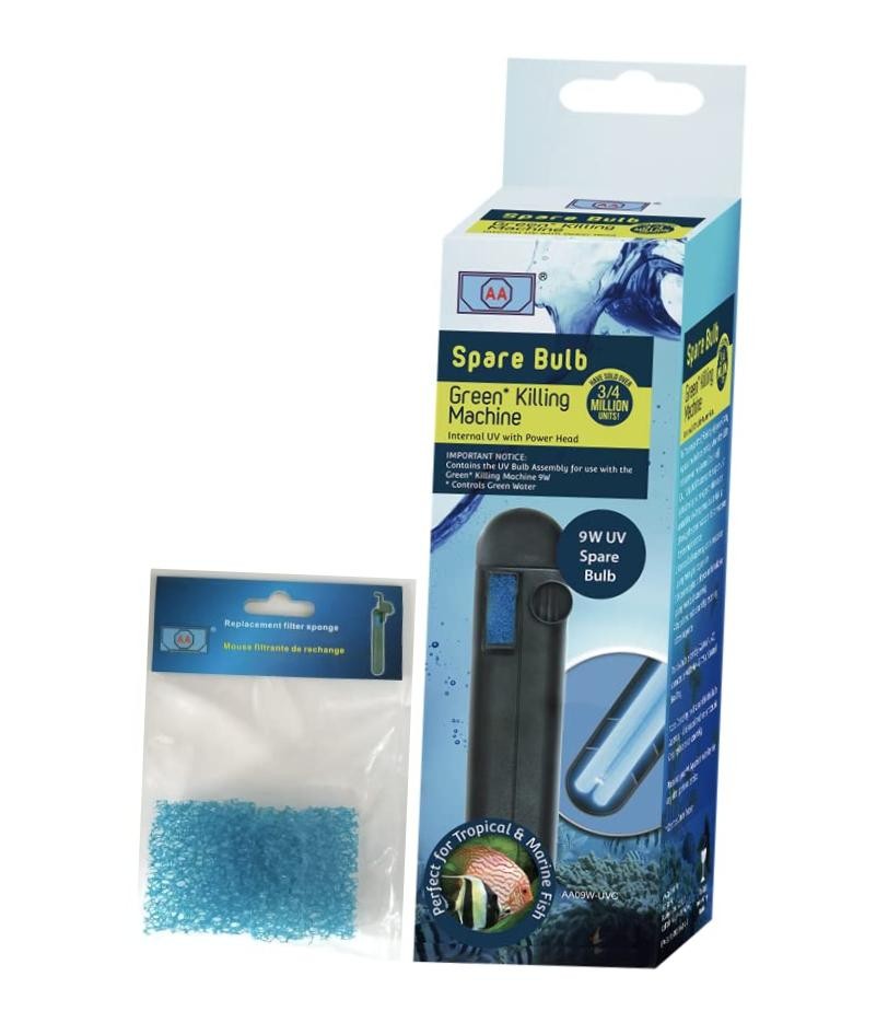 GKM9W Internal UV Spare Bulb with One Pack Replacement Sponge (2 Items)