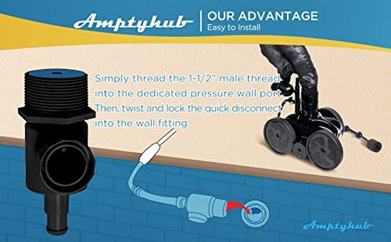 9-100-9005 UWF Connector Assembly Replacement for Zodiac Polaris Black Max Pool