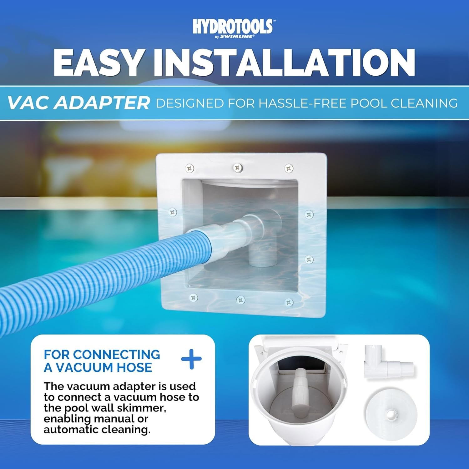 HydroTools Standard ABS Thru-Wall Skimmer Kit – White