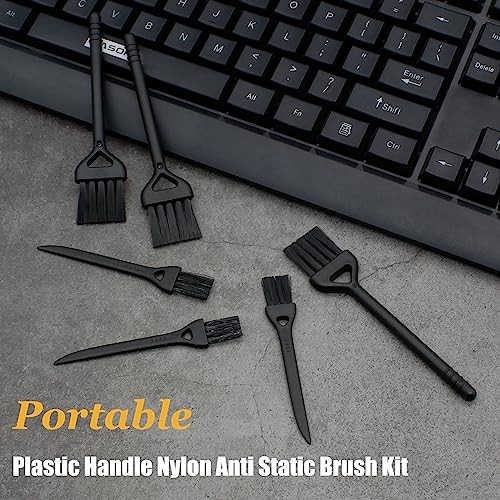 Keyboard Cleaning Brush, 6 Pcs Plastic Handle Nylon Anti Static Brush 2 Styles