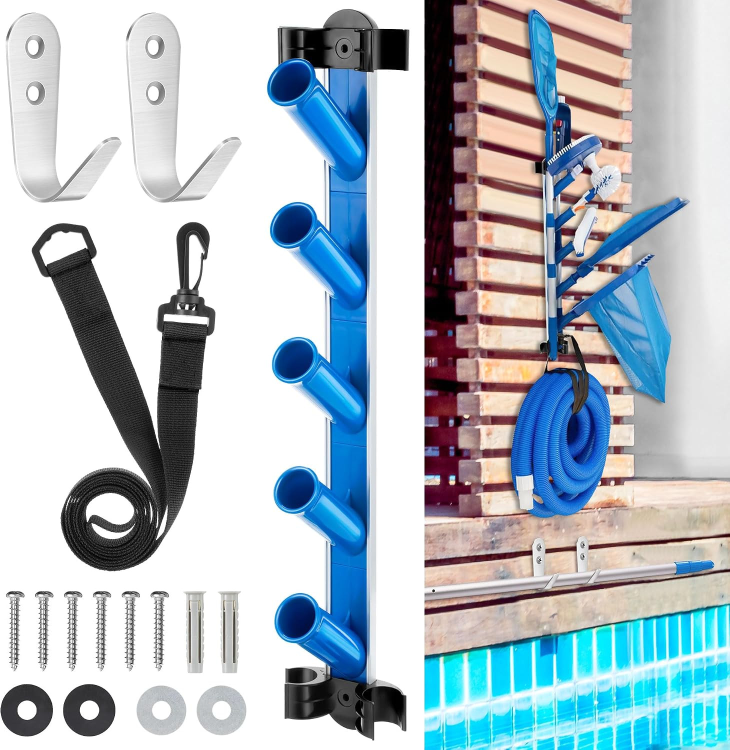 Swimming Pool Accessories Holder, Pool Cleaning Accessory Organizer and Holder R