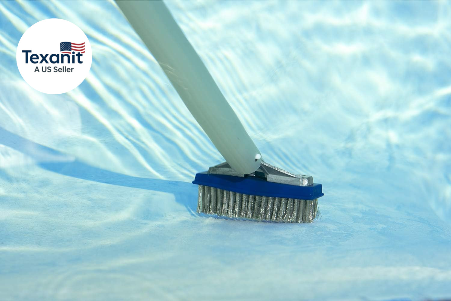 5-Inch Stainless Steel Pool Algae Detail Brush, Heavy-Duty Aluminum Back, for Gu