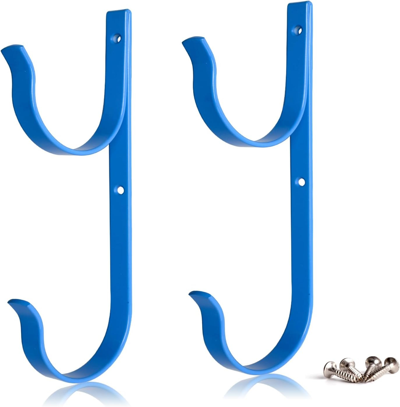 4 PCS Set Pool Pole Hangers Heavy Duty Blue Aluminium Holder Hooks with Screws P