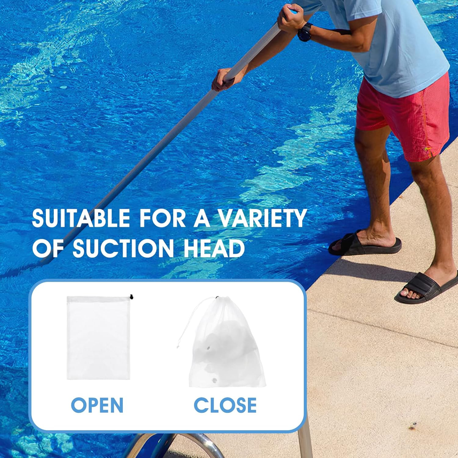6 Pack Pool Cleaner Net, 9 X 12.2 Inch Vacuum Pool Cleaner Fine Mesh Bag Pool Va