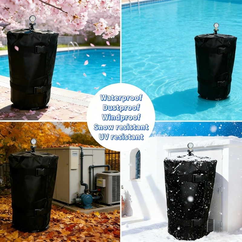 Firm 600D PVC Pool Filter Cover Offers Ongoing Defense For Your Equipment