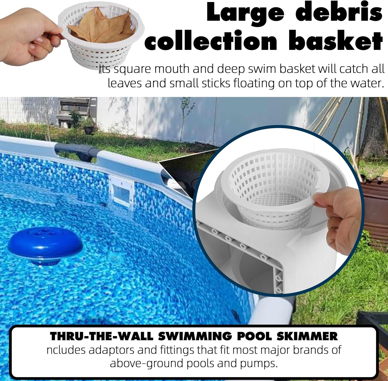 Universal Fit above Ground Pool Skimmer Pool Skimmer Accessory Kit ABS Plastic T