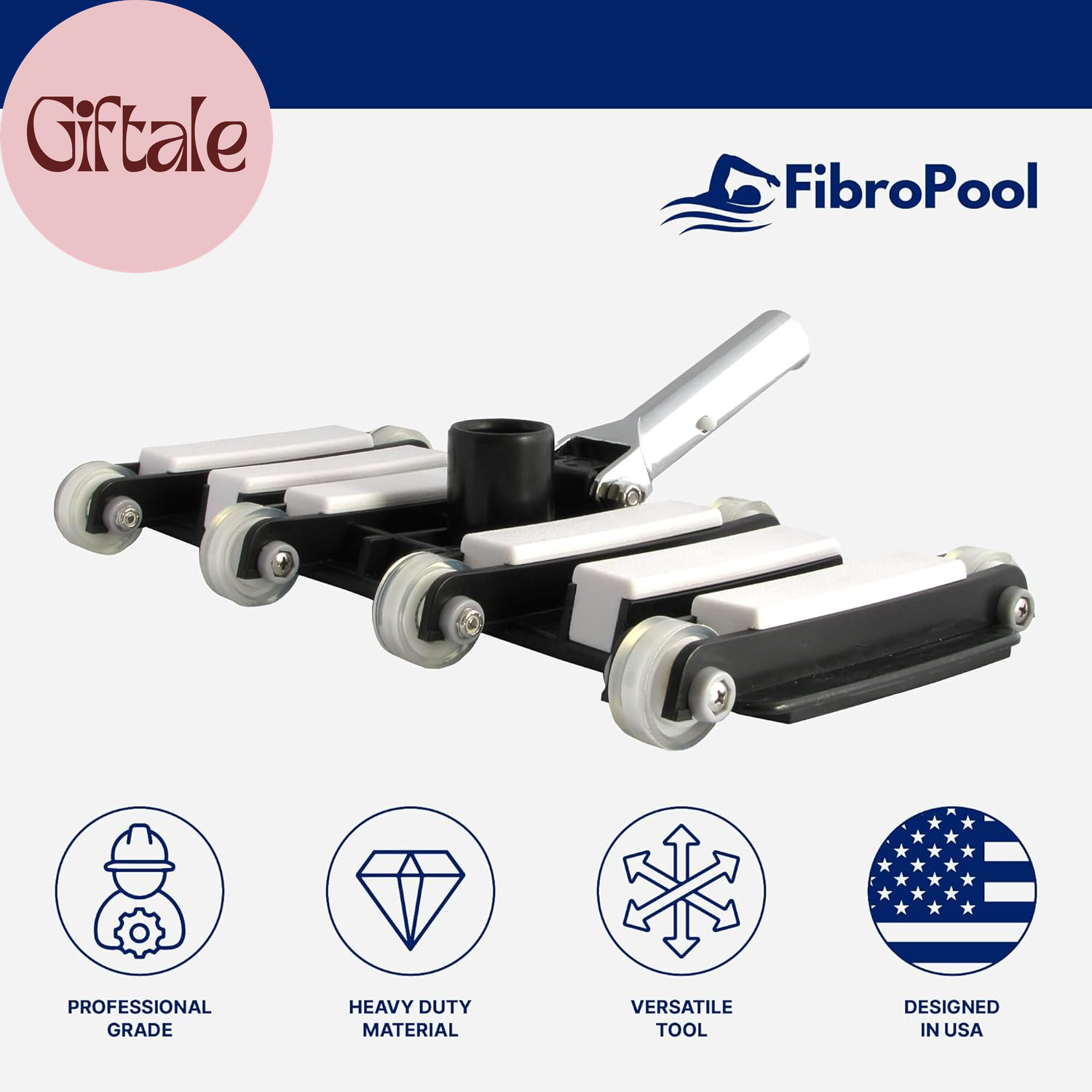 Professional Flexible Pool Vacuum Head – Weighted Extra-Wide 14.4&Prime; Cleaner with