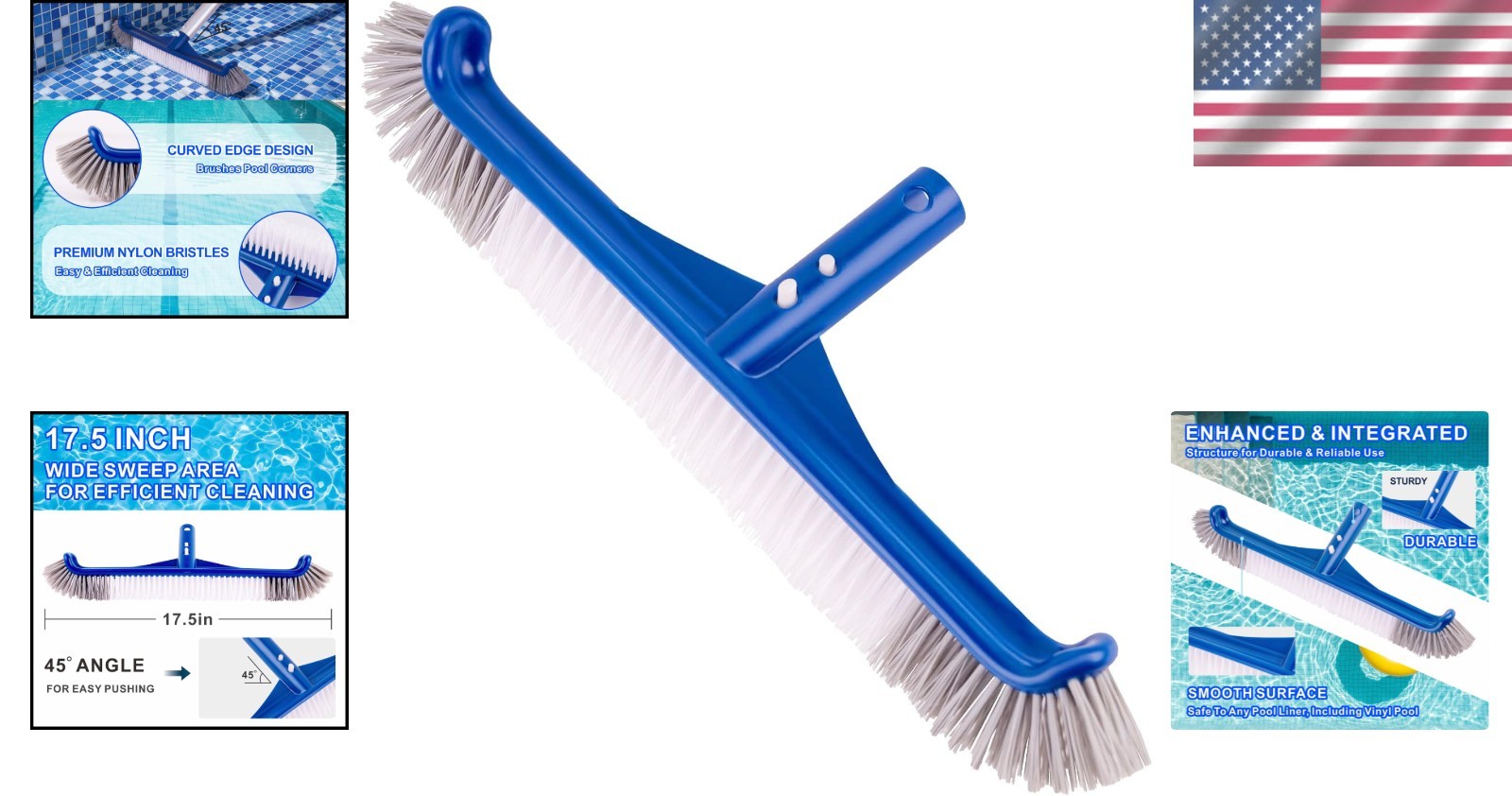 17.5 » Multi-Use Pool Brush for Inground & Above-Ground Pools – Quality