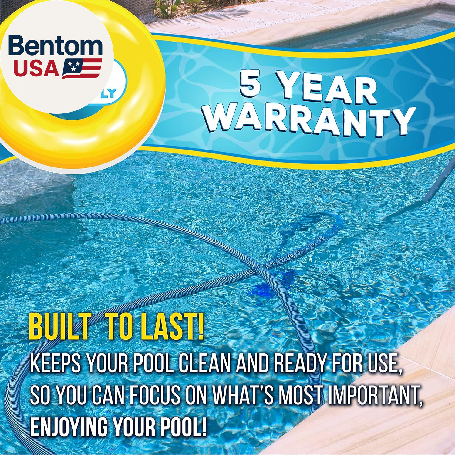 Pool Vacuum Hose – 1-1/2&Prime; X 50&prime; Professional Heavy Duty Pool Hose for Inground,