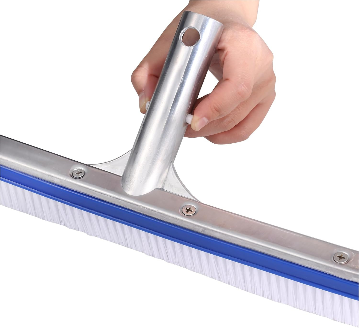 Aluminium Pool Brush Head – 17.3 In, Wall & Tile Brush, Nylon Bristles for Ingro