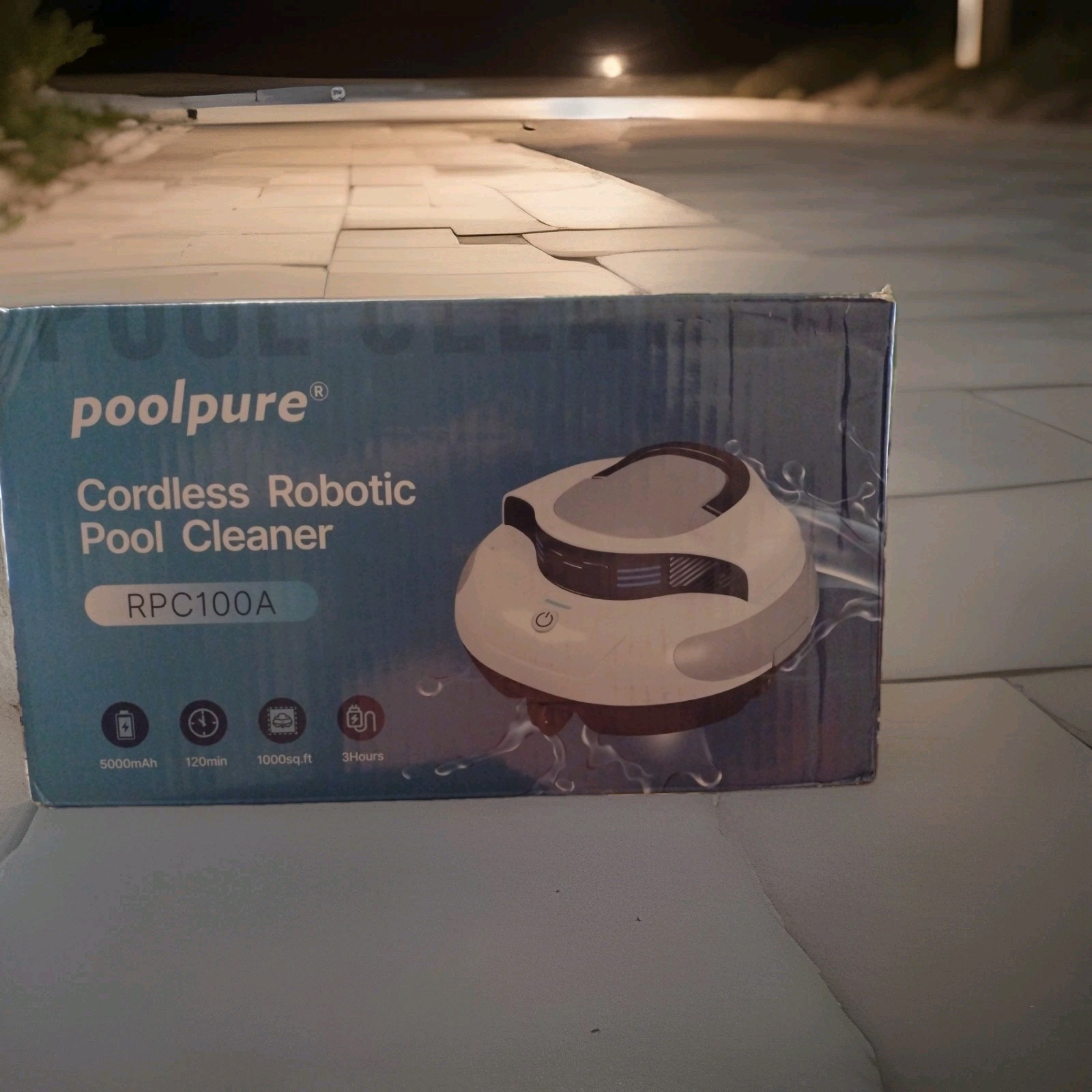 Cordless Robotic Pool Cleaner for above & in-ground pools by poolpure RPC100A