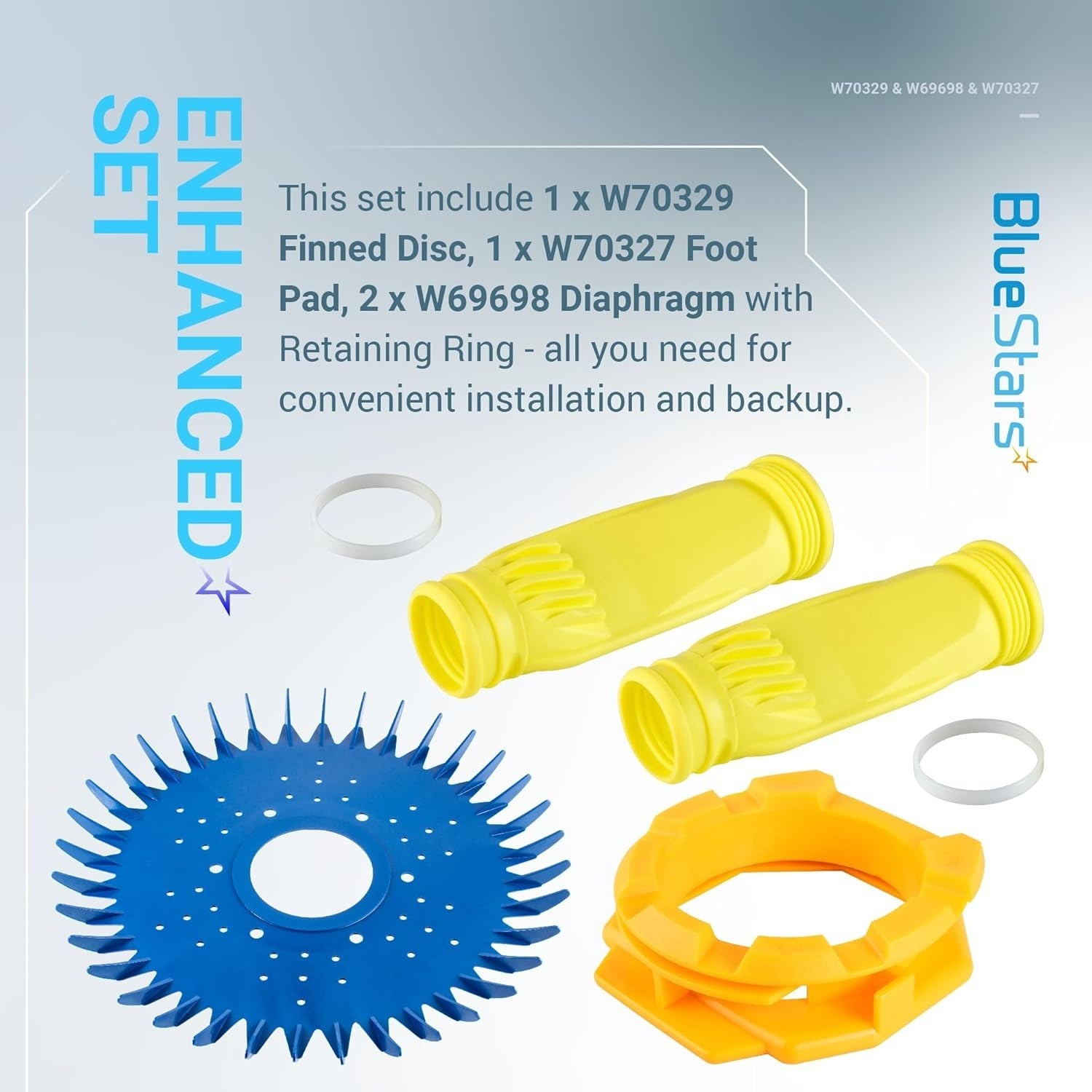 Pool Cleaner For Zodiac Baracuda G2 G3 G4, W70329 Finned Disc, W69698 Diaphragm