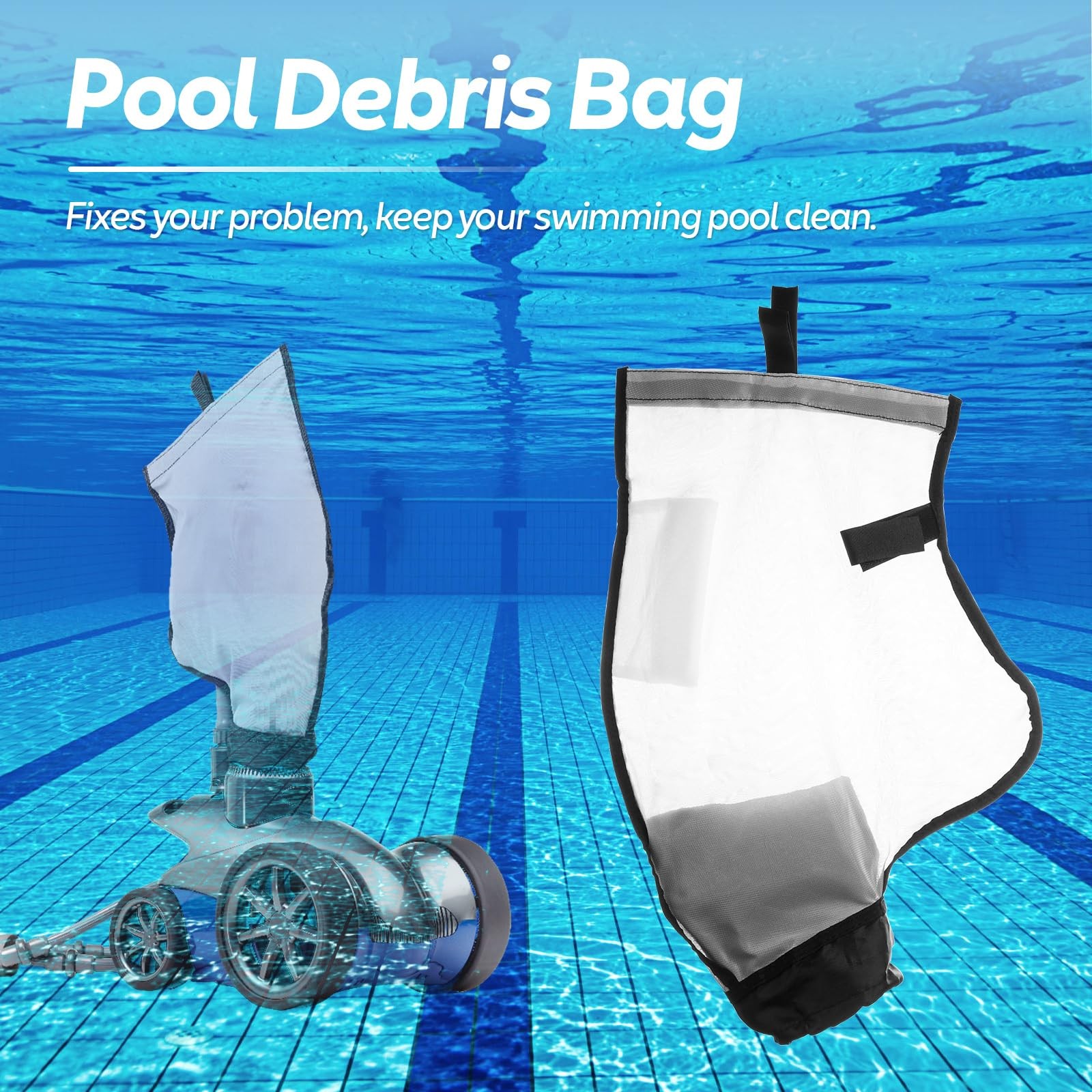 ANTOBLE 360240 Pool Cleaner Debris Bag Kit Replacement for Black+White